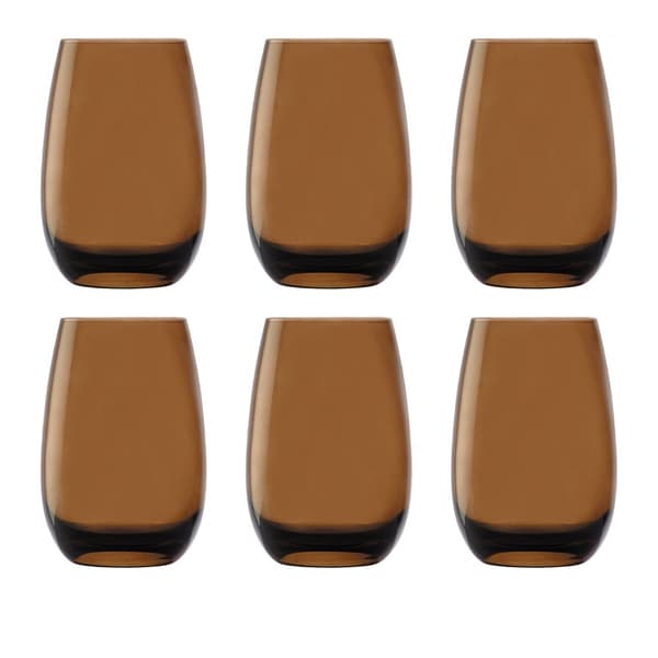 Farvede drikkeglas ELEMENTS 6er-Set, Braun, 335 ml