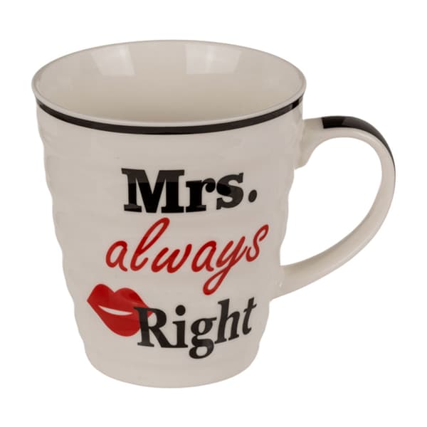 Porcelænskrus - Mr Right & Mrs Always Right