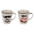 Miniatyrbillede 1 af 5: Porcelænskrus - Mr Right & Mrs Always Right
