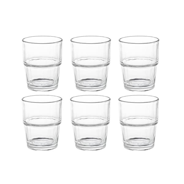 Stabelbare drikkeglas 6-pak - tåler opvaskemaskine og sparer plads i køkkenet