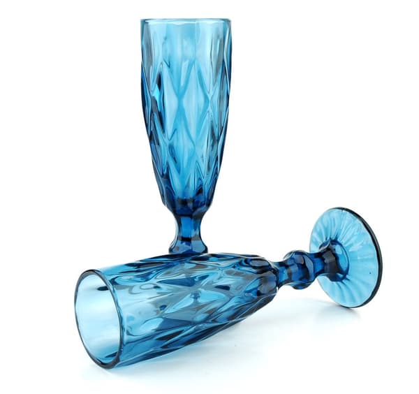 ELISE BLUE Setti 6 kpl samppanjalasia, 180 ml