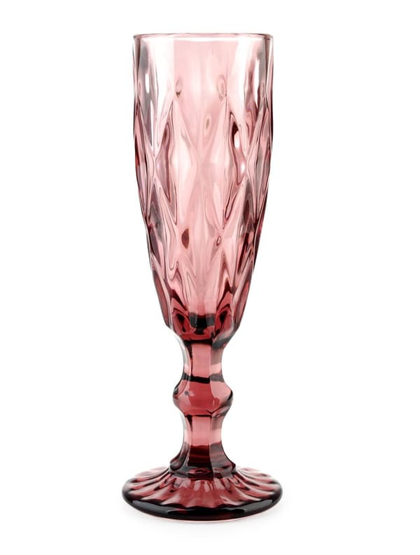 ELISE PINK Set med 6 champagneglas