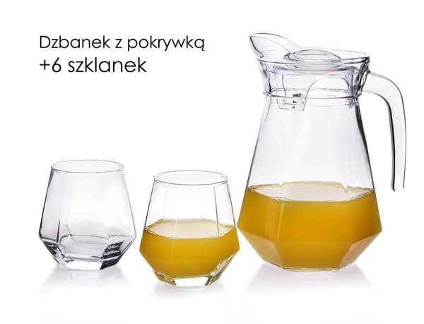 ADEL Sæt med kande og 6 glas 1,4L 6x330ml