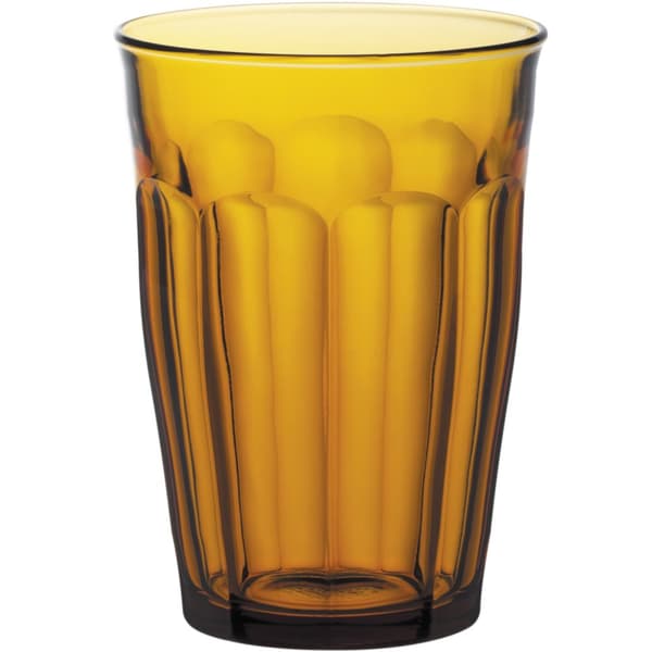 Duralex PICARDIE AMBER højt glas 360 ml orange - sæt med 6 stk.
