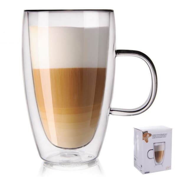TERMISK GLAS 430ML MED DOBBELT VÆG TIL LATTE