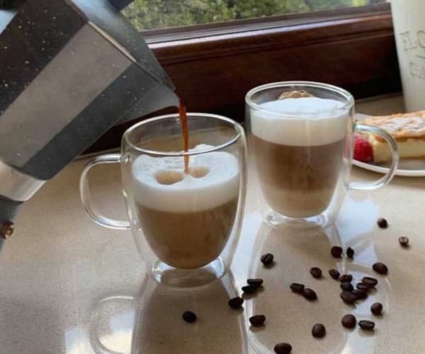 430ML DOBBELT VÆGGET TERMISK GLAS TIL LATTE