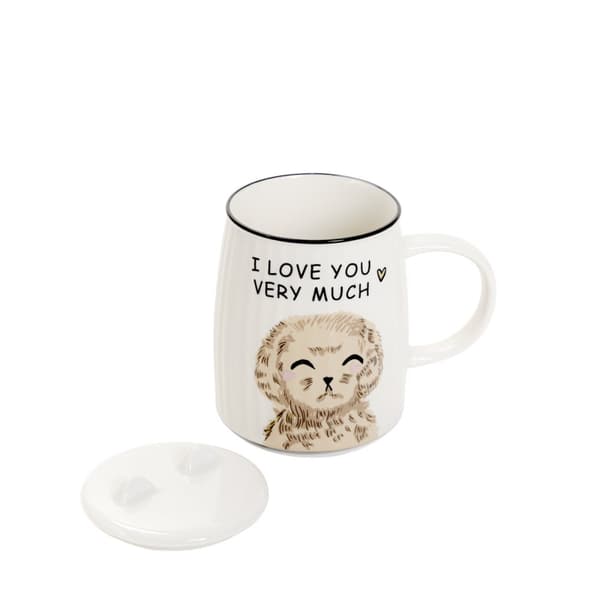 Mugg | MILU | med hund och lock | 0,45 l | 859866