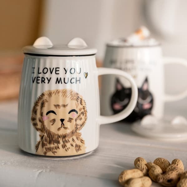 Mugg | MILU | med hund och lock | 0,45 l | 859866