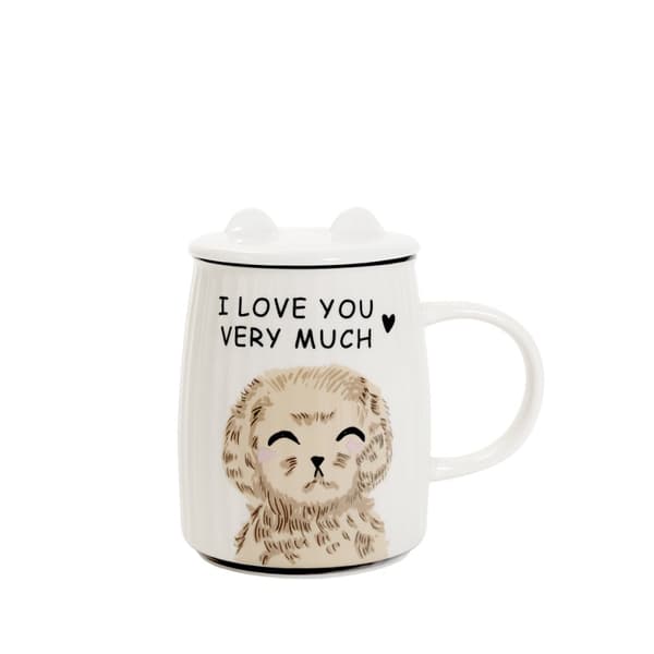 Mugg | MILU | med hund och lock | 0,45 l | 859866