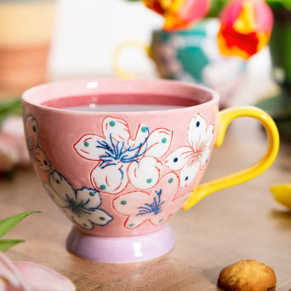 Mugg | SALVA | handmålad rosa | 0,4 l | 886589