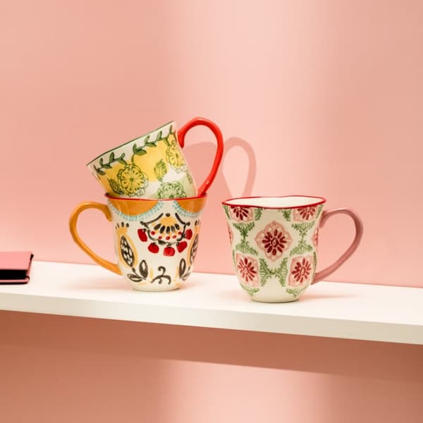 Mugg | SHILLA | handmålad med orange öra | 0,35 l | 735448