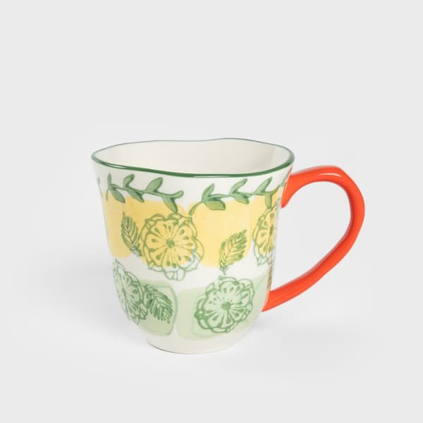 Krus | SHILLA | håndmalet med orange øre | 0,35 l | 735448