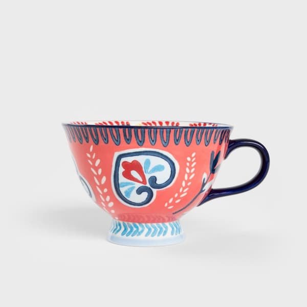 Mugg | SHILLA | handmålad med marinblå öra | 0,4 l | 735424