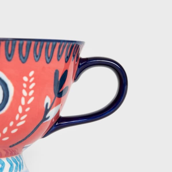 Mugg | SHILLA | handmålad med marinblå öra | 0,4 l | 735424