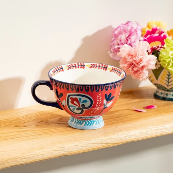 Mugg | SHILLA | handmålad med marinblå öra | 0,4 l | 735424