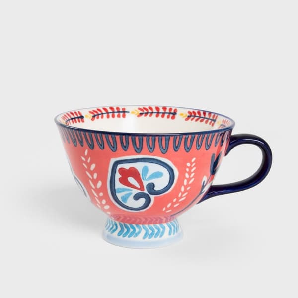 Mugg | SHILLA | handmålad med marinblå öra | 0,4 l | 735424