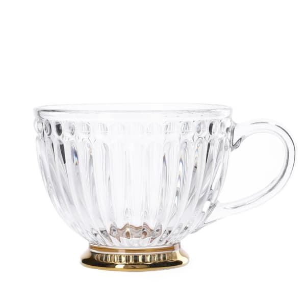 Kop | TØNDE | stribet glas med guldstilk | 0,36 l | 808086