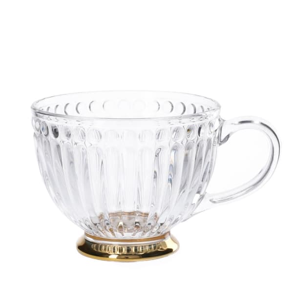 Kop | TØNDE | stribet glas med guldstilk | 0,36 l | 808086