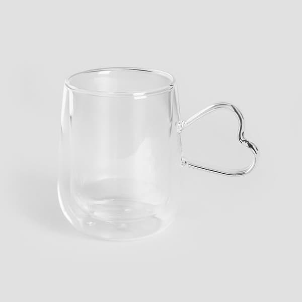 Glas | ZEMRA | dubbelväggigt glas med hjärthandtag | 0,45 l | 724480