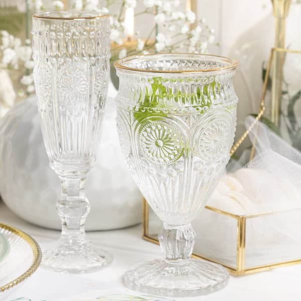 Glas | TØNDE | til vin med guldkant | 0,35 l | 840925