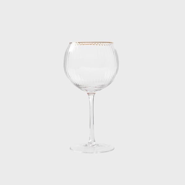Glas | LYNN | rillet gennemsigtig med guldkant | 0,55 l | 719721