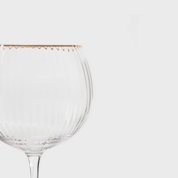 Glas | LYNN | rillet gennemsigtig med guldkant | 0,55 l | 719721