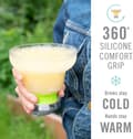 Miniatyrbild 3 av 8: HOST Freeze Stemless Margarita Plastic Glass Insulated Gel Chiller, Double Wall Frozen Cocktail, 12 oz. (355ml), Set of 2 Cups, Green