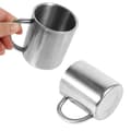 Miniatyrbillede 10 af 11: Bærbar studerende rustfrit stål dobbeltvægskrus rejse camping kaffe te mælkekop holdbar