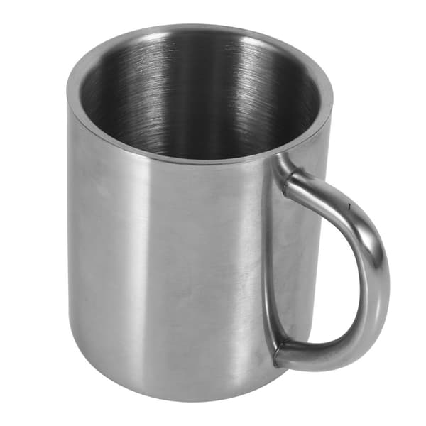 Bærbar studerende rustfrit stål dobbeltvægskrus rejse camping kaffe te mælkekop holdbar
