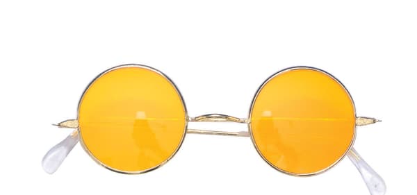 Fest briller hippie briller orange runde flower power party