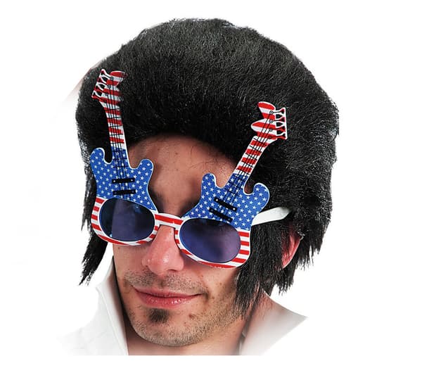 Juhlalasit lasit usa kitara lippu rock n roll naamiaiset