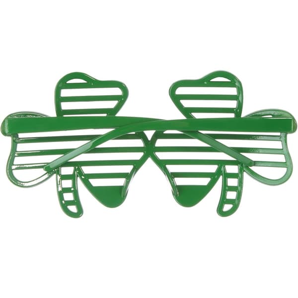 St. Patrick’s Day sjove briller kløverblade med striber - grøn
