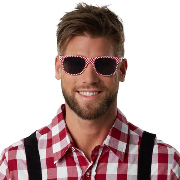 Party-solbriller - rød/hvid,Sæt med 5 stk.