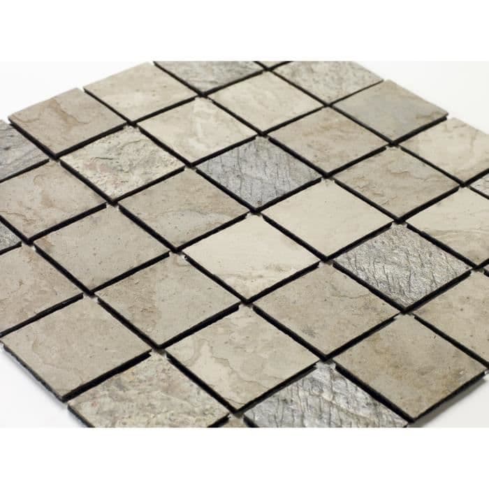 U-TILE Naturstenmosaik 30 x 30 xm - 5 x 5 cm flise - blandet beige