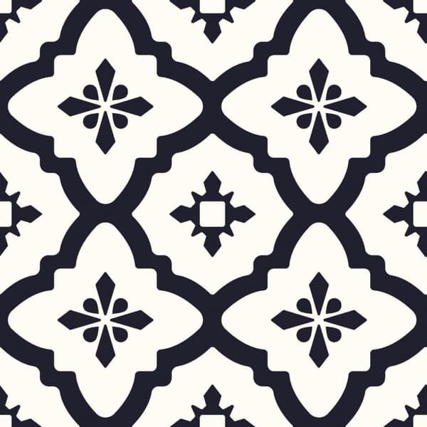 Fine Decor Floorpops Comet Floor Tiles (Pack of 10) Black/White 30cm x 30cm x 0.1cm