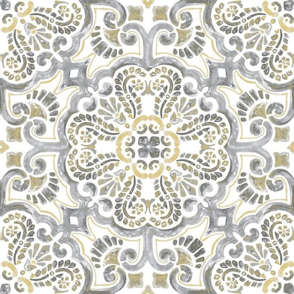 Fine Decor Floorpops Vinyl Floor Tiles (Pack of 10) Grey/Beige 30cm x 30cm x 0.1cm