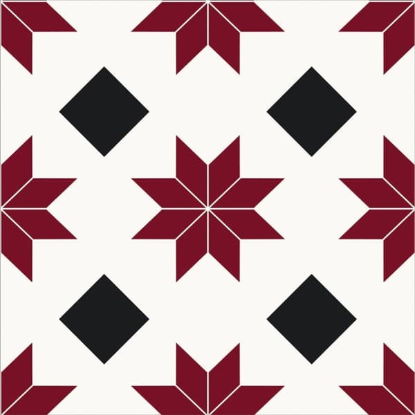 Fine Decor Floorpops-gulvfliser (pakke med 10 stk.) Black/White/Red One Size