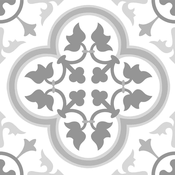 Fine Decor Floorpops Remy Floor Tiles (Pack of 10) Grey/White One Size