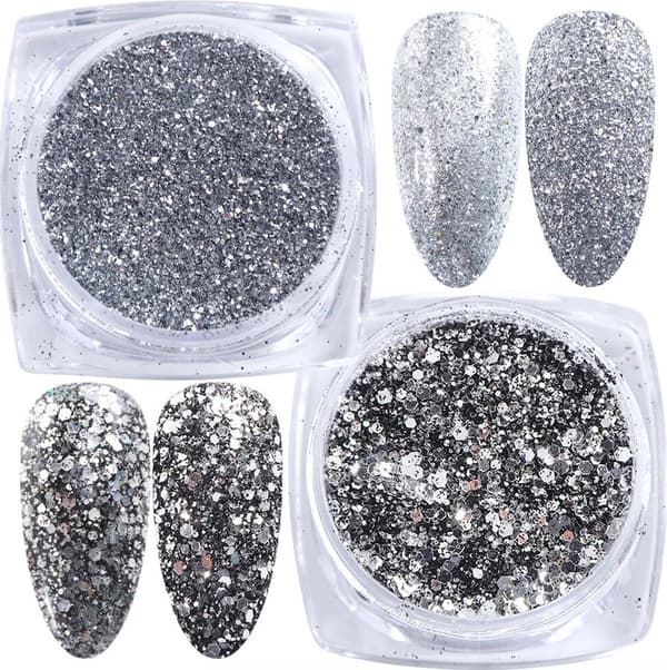 6 kpl kynsi glitter glitteriä, kynsikoristeita