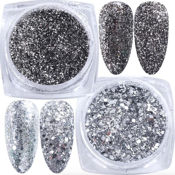 6 kpl kynsi glitter glitteriä, kynsikoristeita