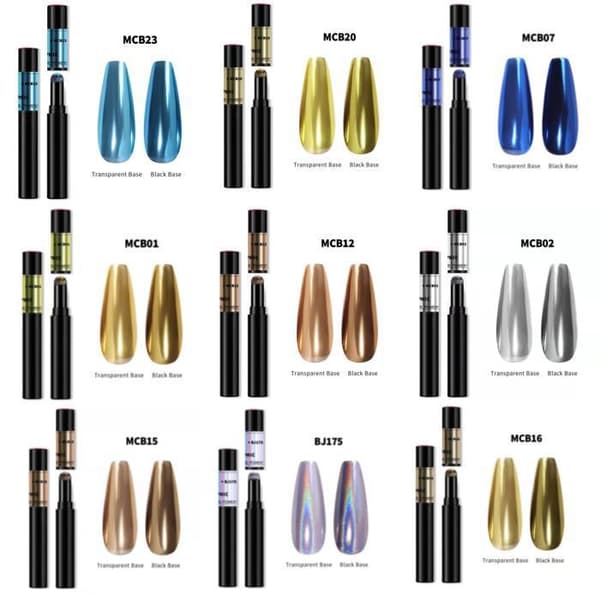 Mirror powder pen - Krompigment - 18 forskellige farver -