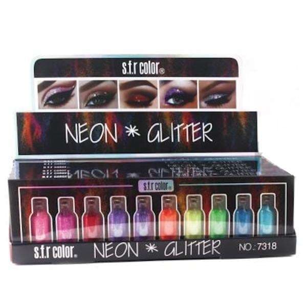 10 tölkkiä Neon Glitteriä - Hienorakeinen - Body glitter