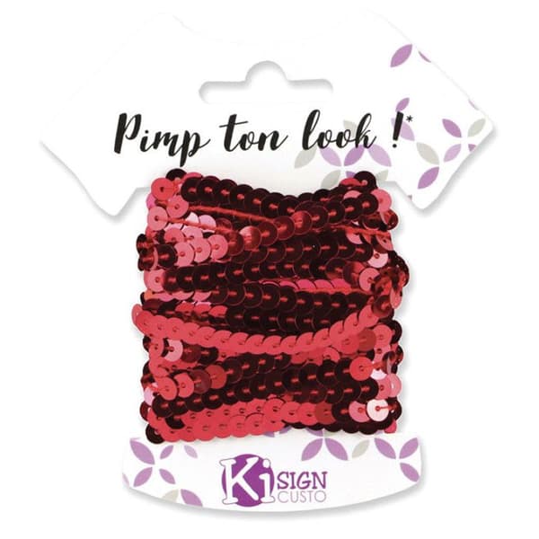 Ruban pailleté grenadine 6m bredd 6 mm