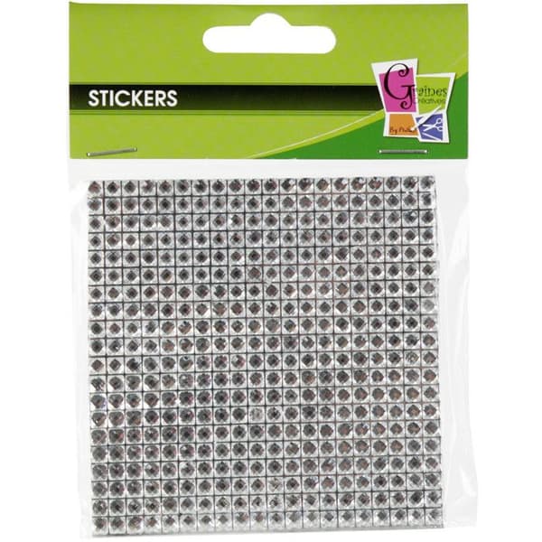 Strass självhäftande 4 mm Silver 400 stycken