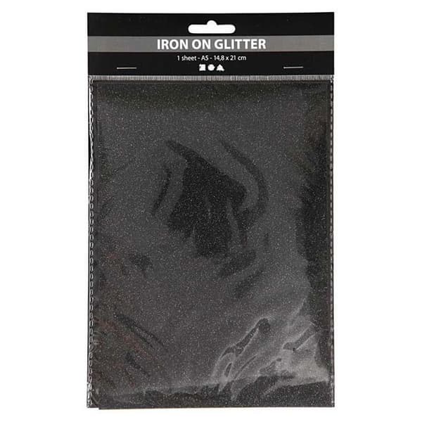 A5 glitterark - Creotime - Svart - Unisex - För barn - Pappersmaterial