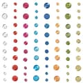 Miniatyrbild 1 av 4: Strass autocollanter - Mixat - Set om 80 - Cirklar - Matchande färger - Textildekoration