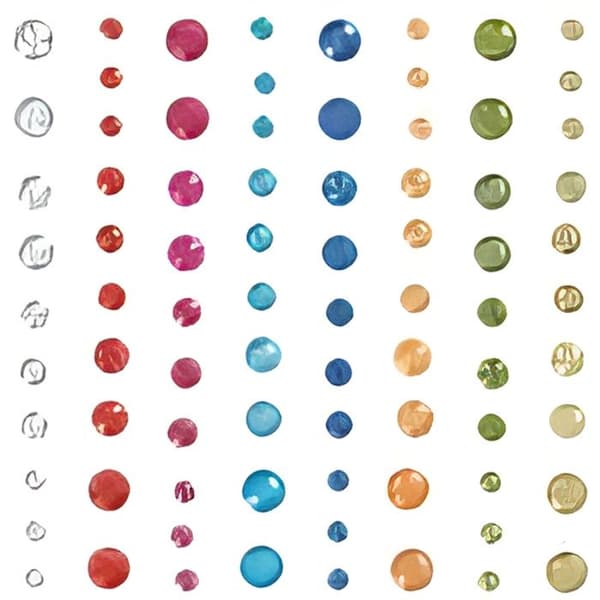 Strass autocollanter - Mixat - Set om 80 - Cirklar - Matchande färger - Textildekoration
