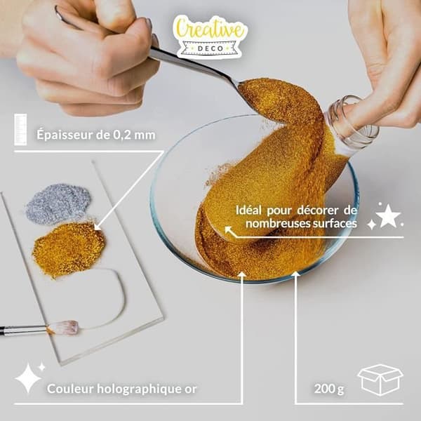 Fint glitter - Färgglitter - Ansiktsglitter - Guld - 200g