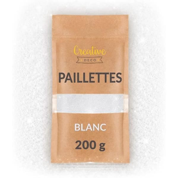 Ansiktsglitter - Glitter för väggmålning - Epoxiglitter - Vit - 200g
