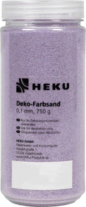 Heku glitter - 30330-06 - dekorativ/lilafärgad sand, 750 g, i återförslutningsbar låda, 750g